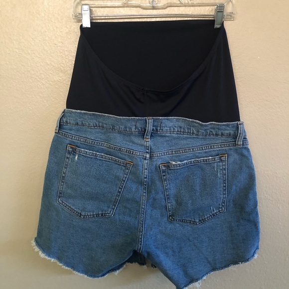 Abercrombie & Fitch The Dad Short Maternity Denim Distressed OverThe Belly 30/10 - Picture 4 of 11